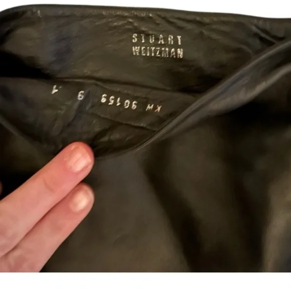 Stuart Weitzman Black Leather knee high boots with silver beads size 9 - Picture 5 of 11